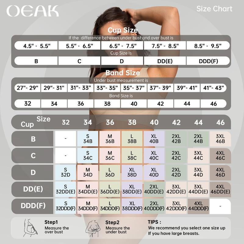 OEAK Women Wirefree Bras for Women Full Coverage No Underwire Everyday Bras Comfortable Wireless Padded Jelly Bras