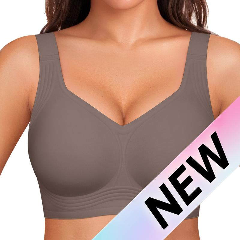 OEAK Women Wirefree Bras for Women Full Coverage No Underwire Everyday Bras Comfortable Wireless Padded Jelly Bras