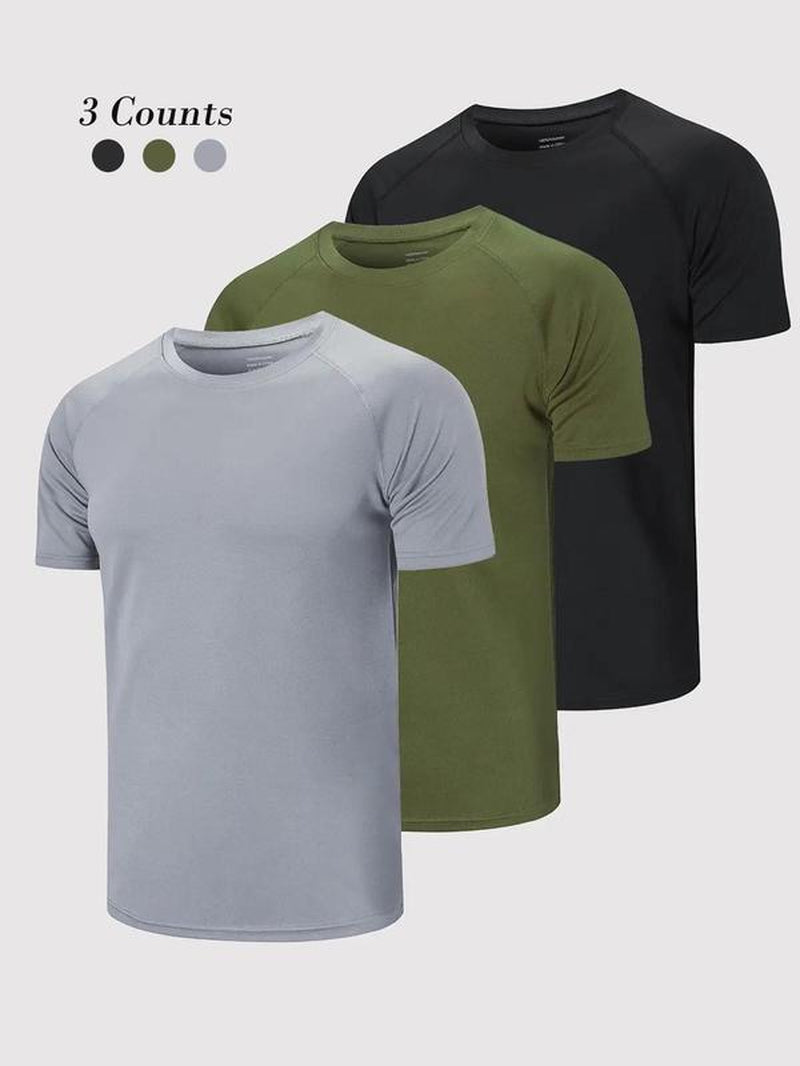 Elevate Your Workout with Our Men's Quick Drying Raglan Sleeve Sports Tee - Breathable Round Neck T-Shirt for Gym, Running, and Casual Summer Outfits