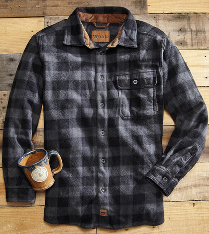 Mens Plaid Shirts for Men - Heavyweight Buffalo Plaid Fleece Shirt - Soft