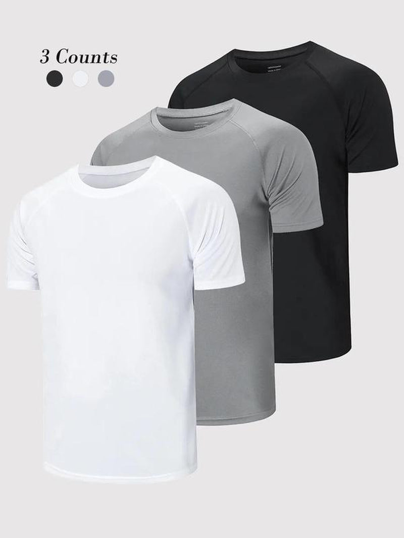 Elevate Your Workout with Our Men's Quick Drying Raglan Sleeve Sports Tee - Breathable Round Neck T-Shirt for Gym, Running, and Casual Summer Outfits