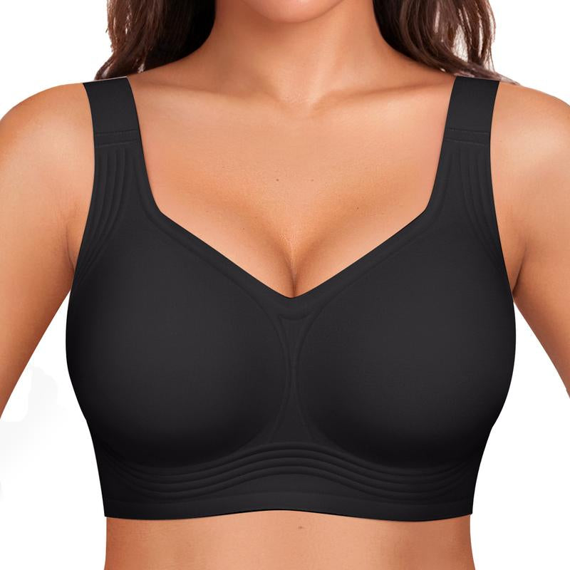 OEAK Women Wirefree Bras for Women Full Coverage No Underwire Everyday Bras Comfortable Wireless Padded Jelly Bras