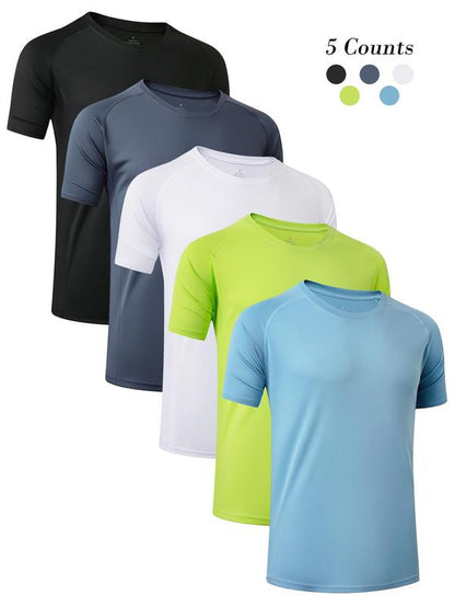 Elevate Your Workout with Our Men's Quick Drying Raglan Sleeve Sports Tee - Breathable Round Neck T-Shirt for Gym, Running, and Casual Summer Outfits