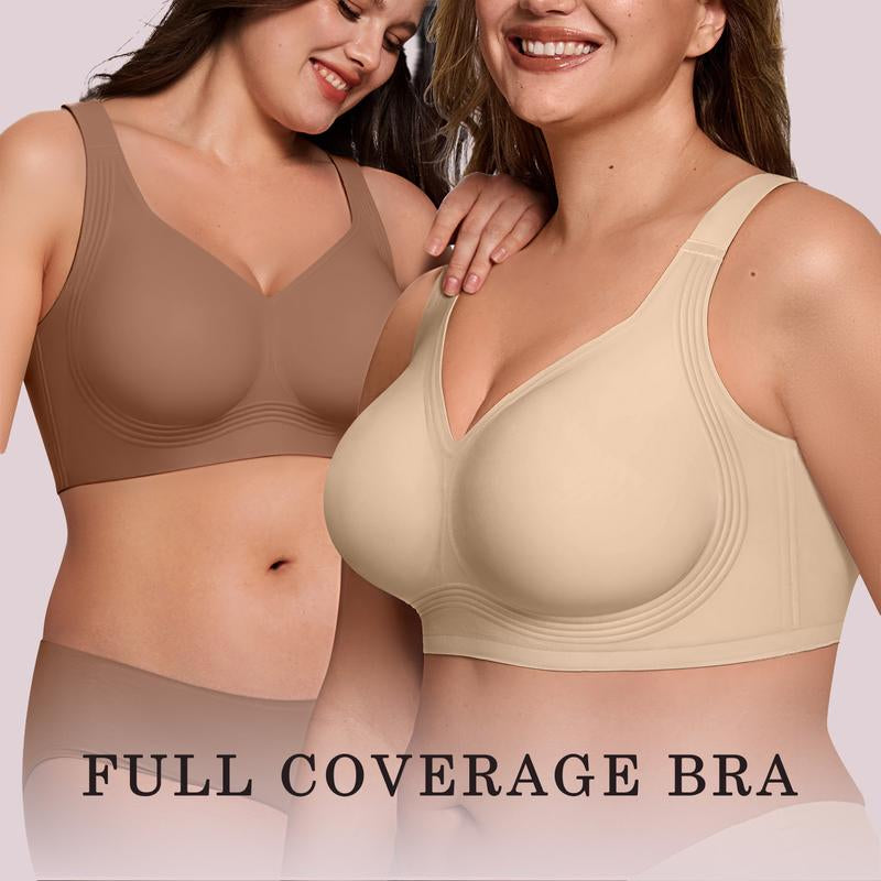 OEAK Women Wirefree Bras for Women Full Coverage No Underwire Everyday Bras Comfortable Wireless Padded Jelly Bras