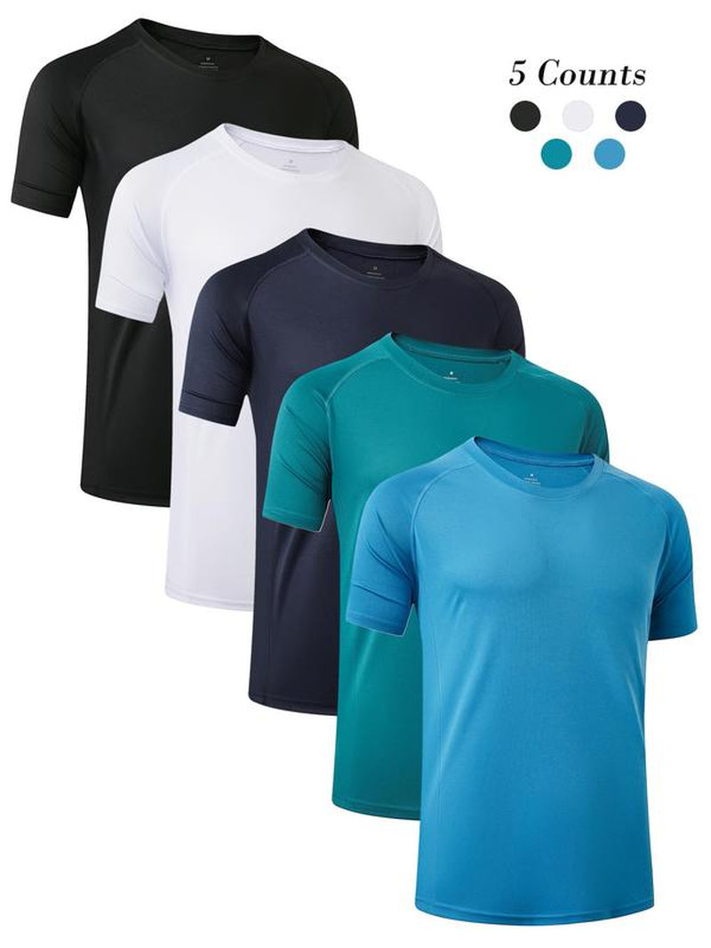 Elevate Your Workout with Our Men's Quick Drying Raglan Sleeve Sports Tee - Breathable Round Neck T-Shirt for Gym, Running, and Casual Summer Outfits