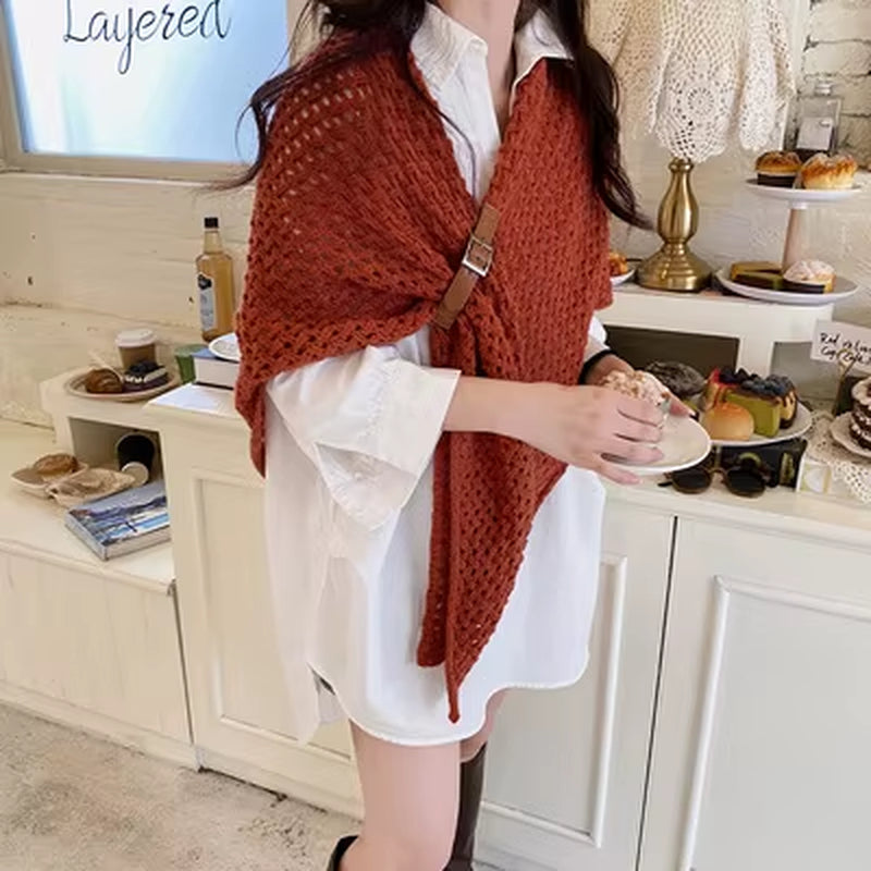 Solid 2025 Hot Sale Cashmere Knitting Scarf Women Bandana Pashmina Scarves Poncho Foulard Hijab Winter Shawl Thickened Warm