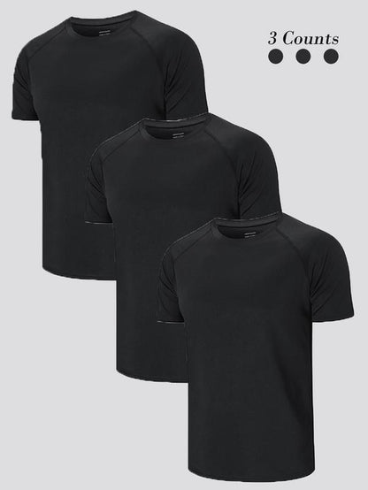 Elevate Your Workout with Our Men's Quick Drying Raglan Sleeve Sports Tee - Breathable Round Neck T-Shirt for Gym, Running, and Casual Summer Outfits